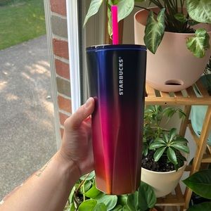Rainbow Starbucks Tumbler Cup With Straw